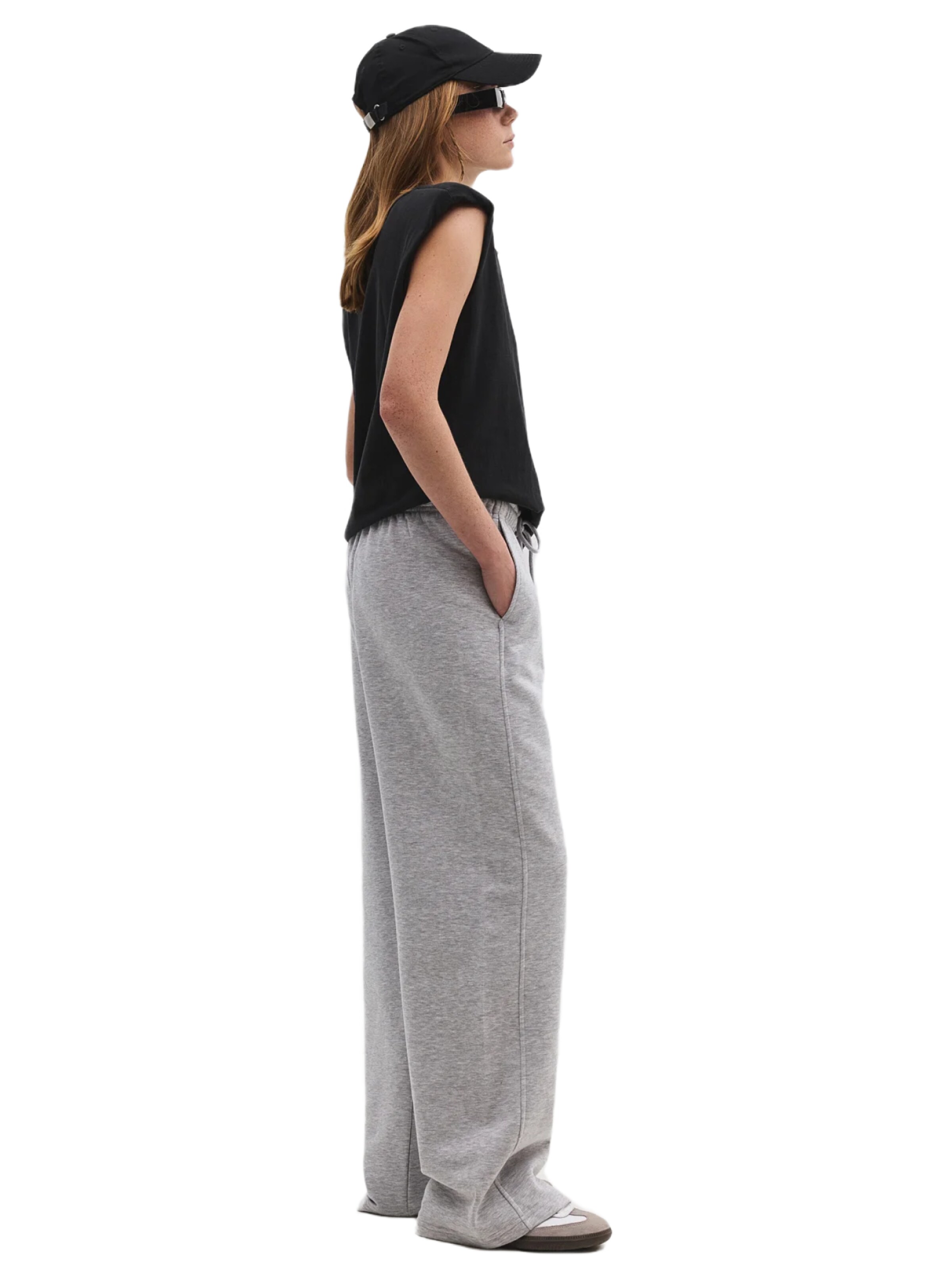 No Matter What Wide Leg Hose in Grau