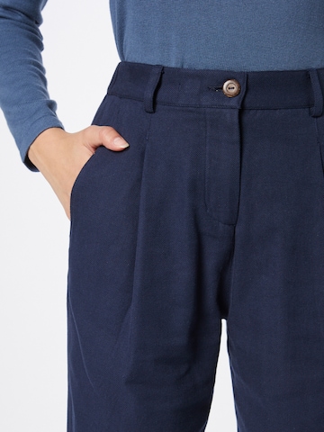People Tree Regular Pleat-Front Pants 'Annis Twill' in Blue