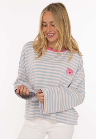 Sweat-shirt Zwillingsherz en bleu : devant