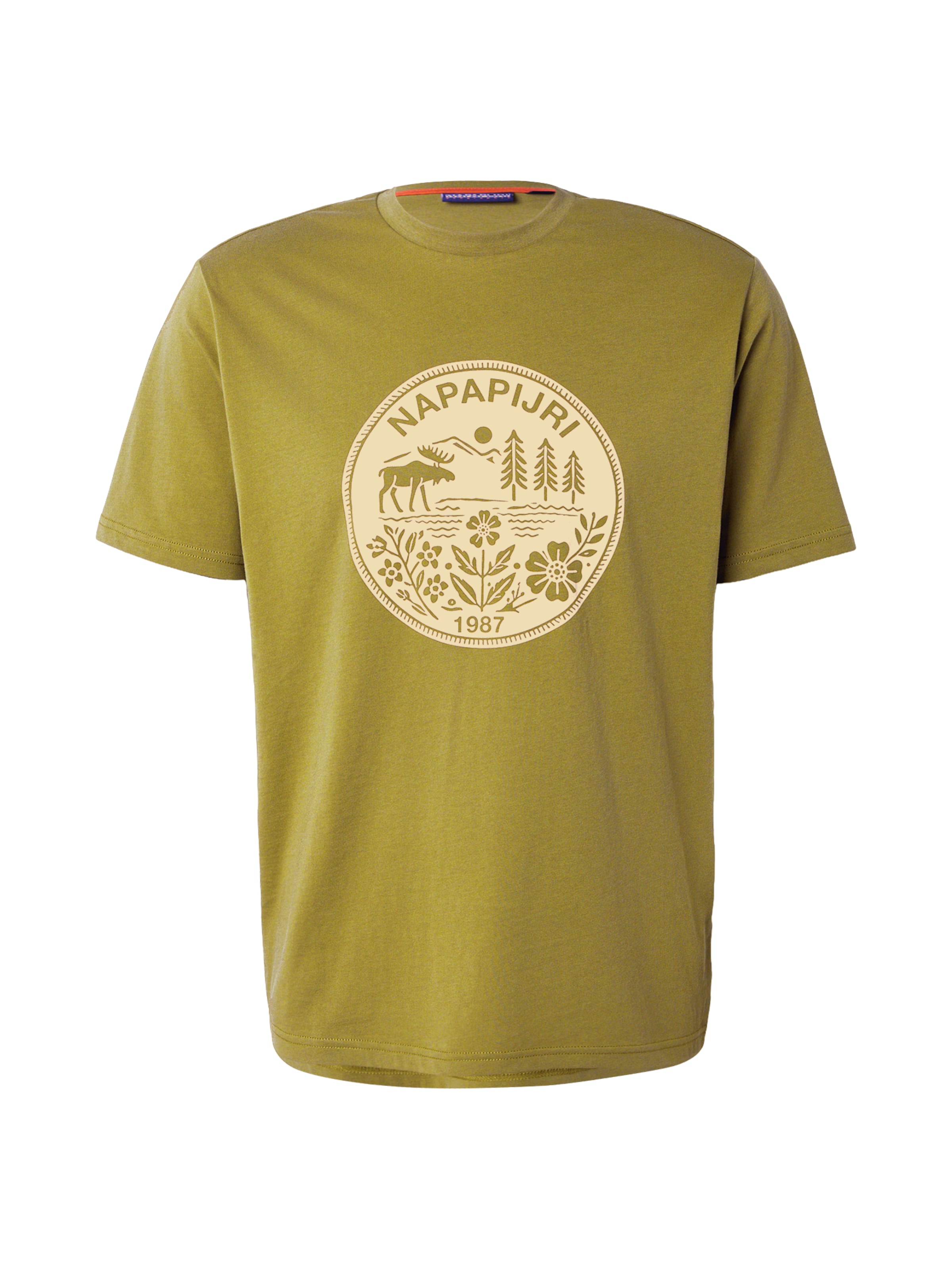 Tricou 'S-CABIN' de la NAPAPIJRI pe verde: față