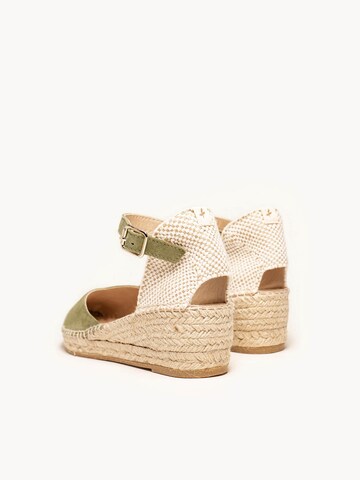 Alhamas - Sandalias con hebilla 'Alpargata Cuña 5 cm' en verde