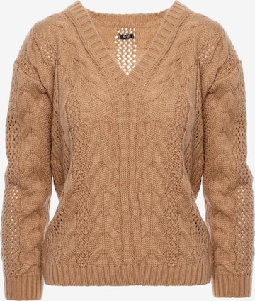 made of emotion - Jersey en beige: frente