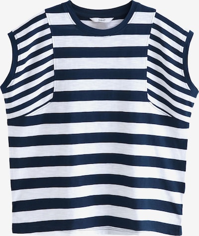Tricou Next pe albastru marin / alb, Vizualizare produs