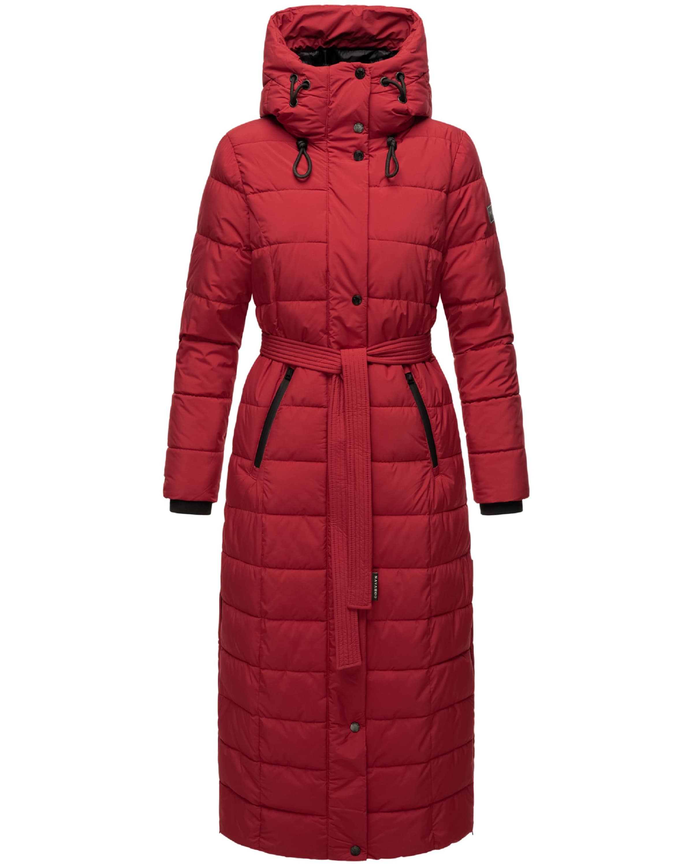 sarkans NAVAHOO Ziemas mētelis: no priekšpuses