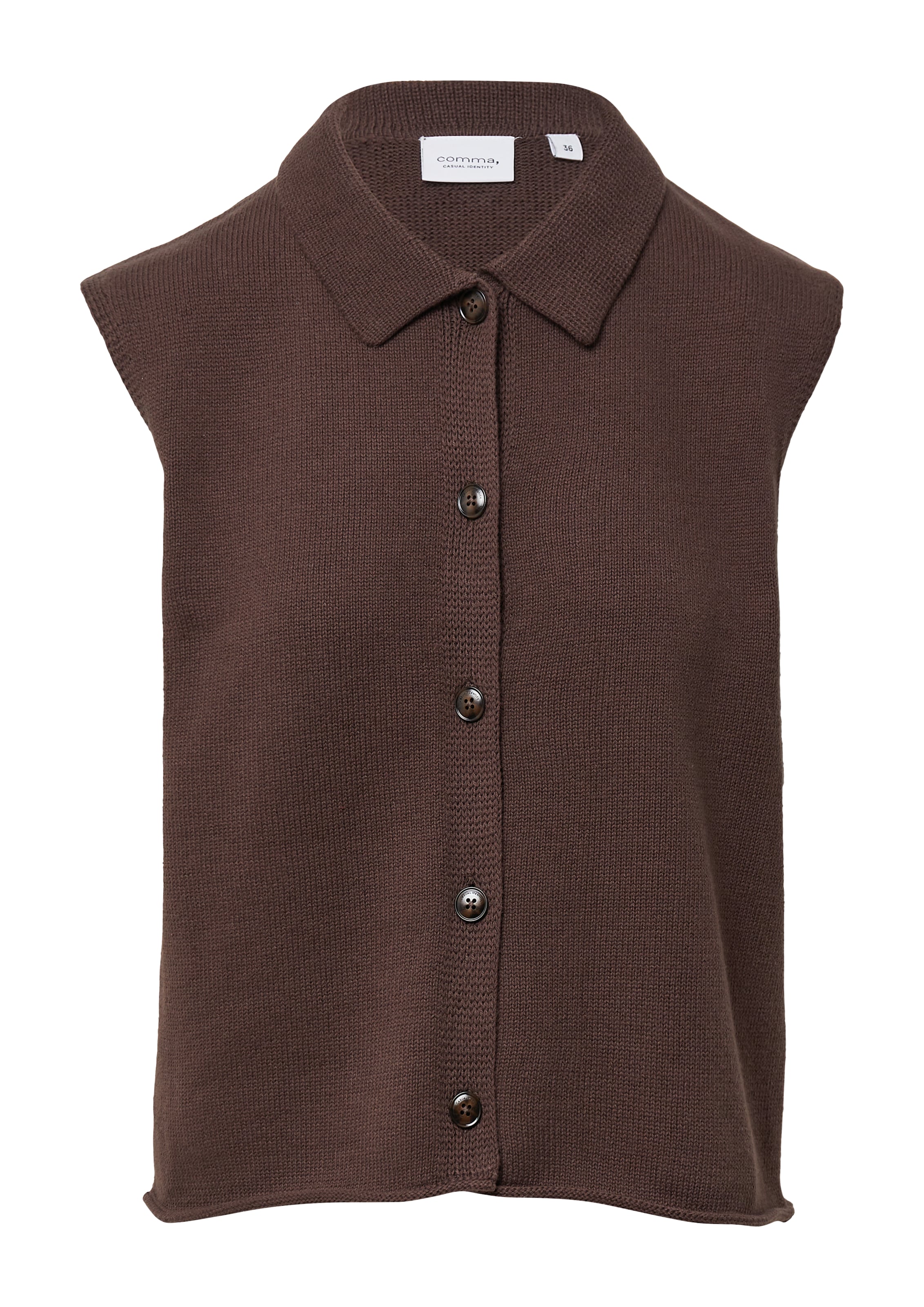 comma casual identity Strickweste in Braun: Vorderseite