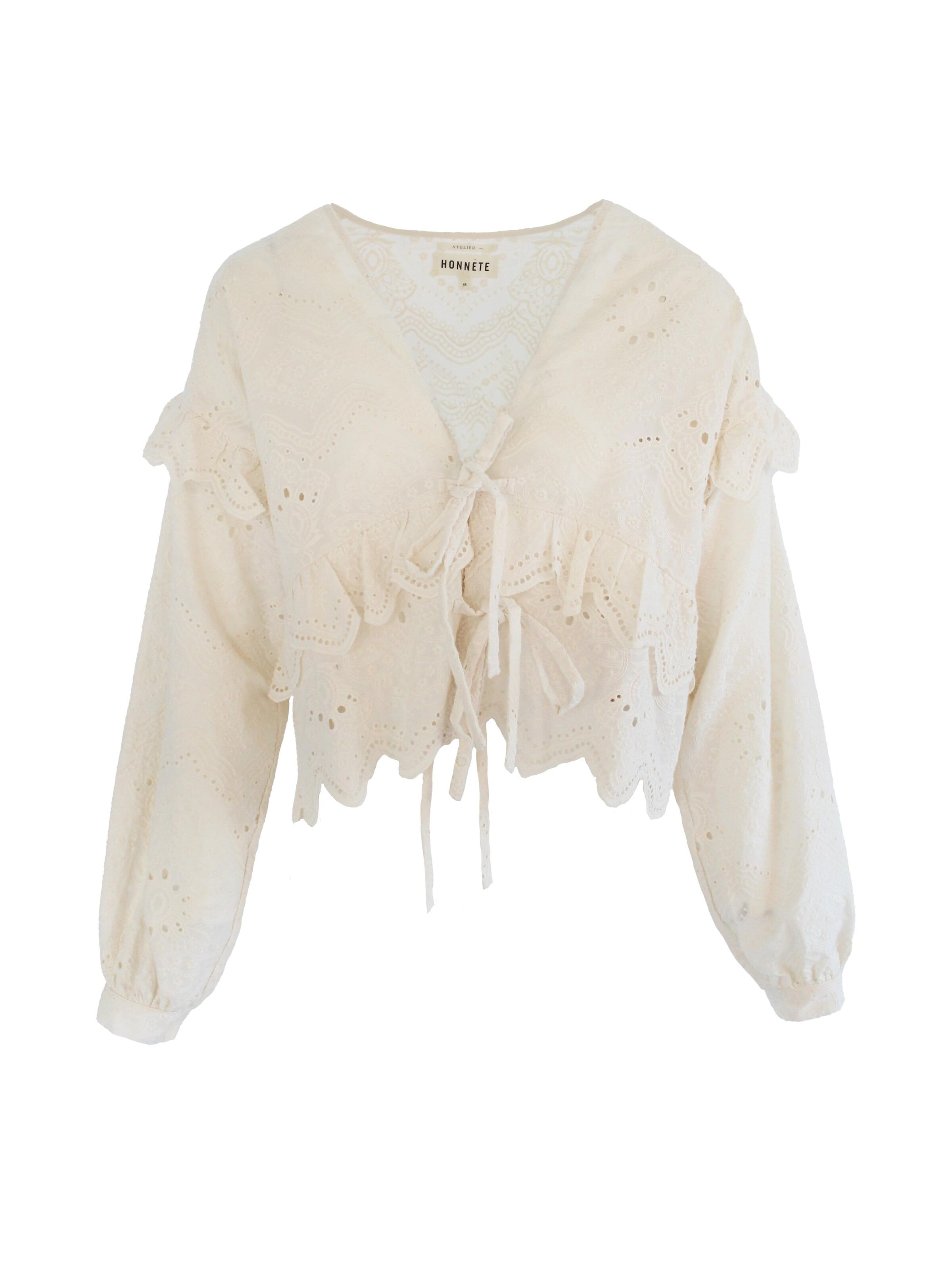 Honnête Atelier Blouse 'Bailey' in Wit