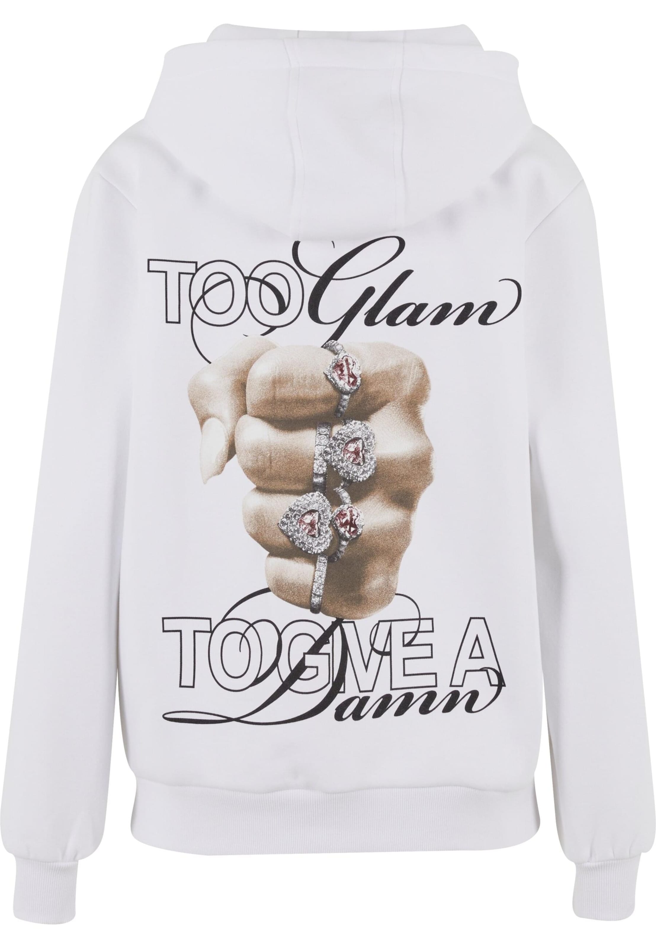 Miss Tee Sweatshirt 'Give A Damn' i vit