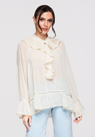Ombre Blouse in Beige: voorkant