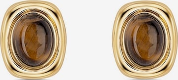Boucles d'oreilles 'Mila Studs Brown' Club Manhattan en marron : devant