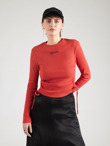 KARL LAGERFELD JEANS - Camisa em vermelho: frente