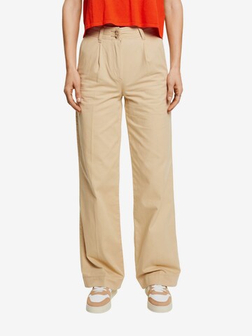 ESPRIT Wide leg Chino in Beige: voorkant