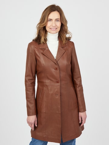 JCC Between-Seasons Coat in Brown: front