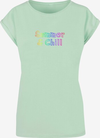 Maglietta 'Summer And Chill Rainbow' di Merchcode in verde: frontale