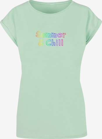 T-shirt 'Summer And Chill Rainbow' Merchcode en vert : devant