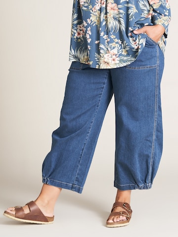 GOZZIP Wide leg Jeans 'Clara' in Blue: front