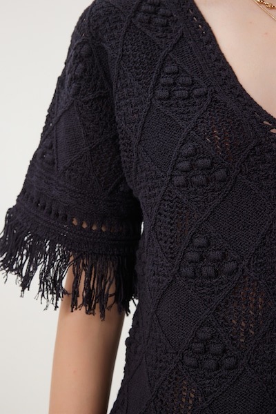 Camicia da donna Happiness İstanbul di colore nero, Visualizzazione prodotti