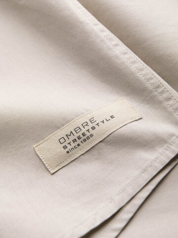 Ombre Comfort fit Button Up Shirt 'OM-SHSS-0168' in Beige