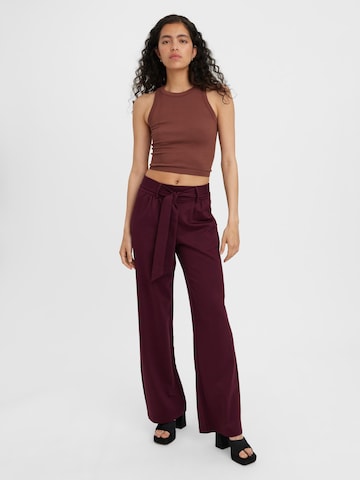 VERO MODA Wide leg Bandplooibroek 'Eva' in Rood