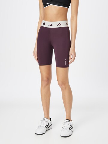 ADIDAS PERFORMANCE Skinny Sportsbukser 'Techfit Bike' i rød: forside