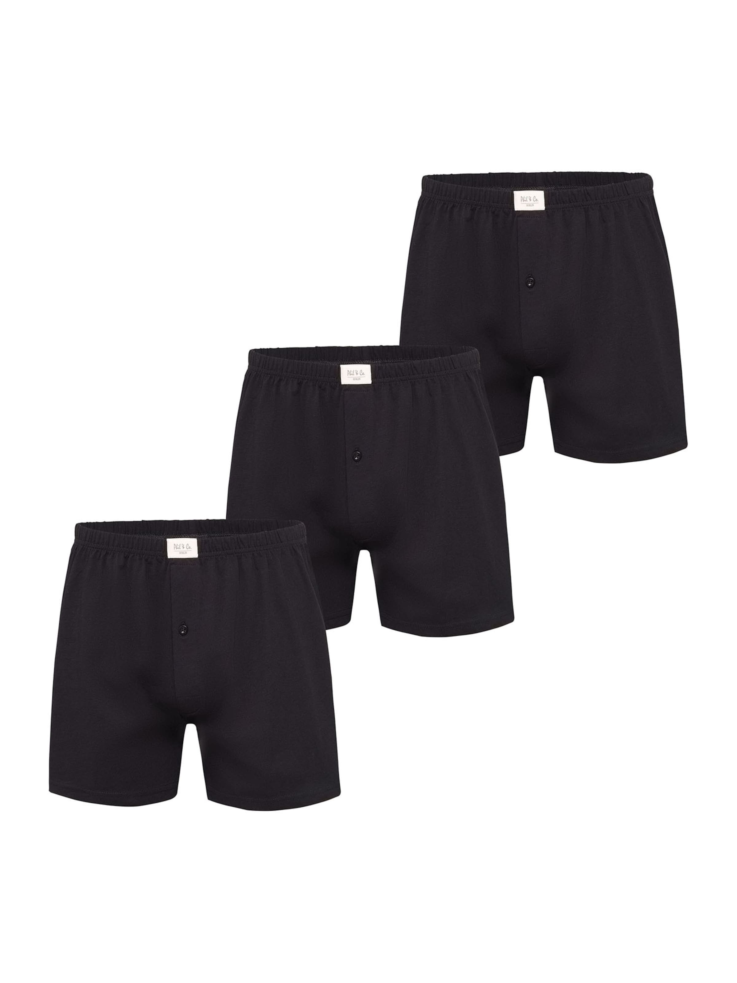 Phil & Co. Berlin - Calzoncillo boxer ' Jersey Loose Fit ' en negro: frente