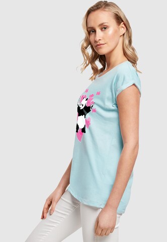 Merchcode Shirt 'Brandalised - Panda Guns With Hearts' in Blau