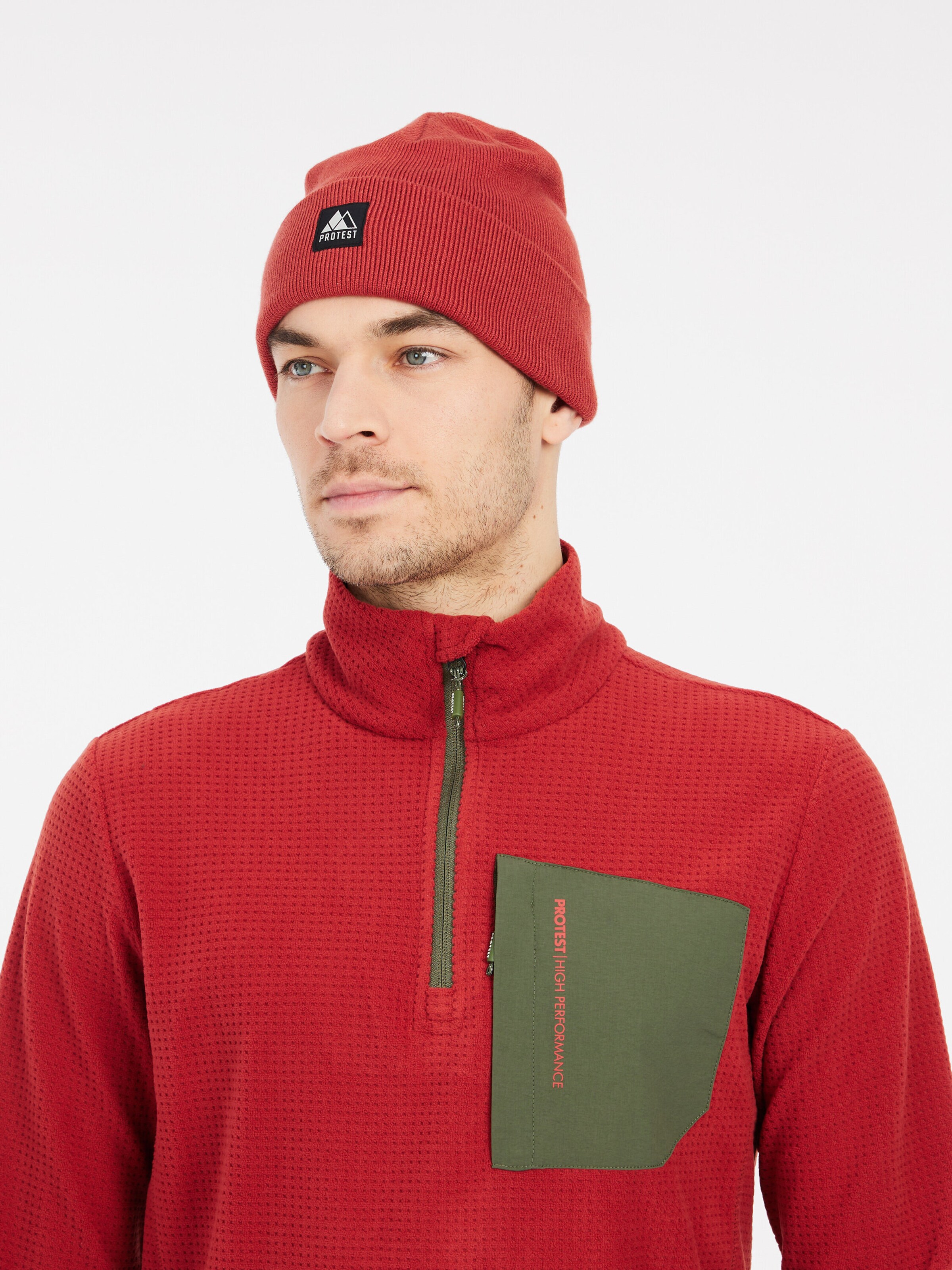 PROTEST Athletic Sweatshirt 'PRTCARE' in Red
