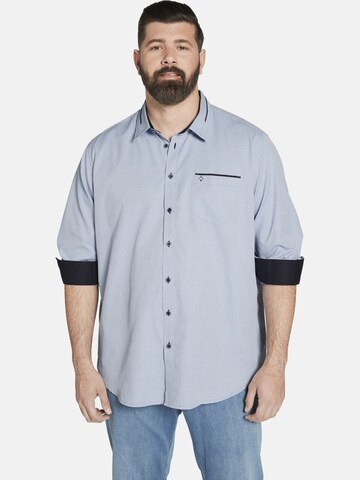 Charles Colby Comfort fit Button Up Shirt ' Duke Riffith ' in Blue: front