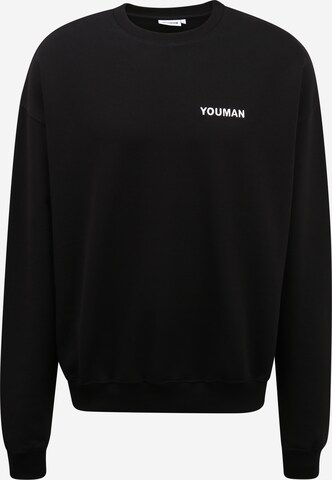 Youman Sweatshirt 'Casper' in Zwart: voorkant