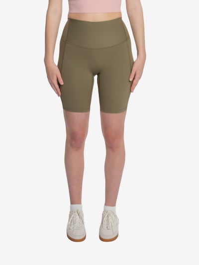 mymotus Športne hlače 'mymotus®, ladies fitness short, khaki greenYW71' v velikosti S  | oliva barva, Prikaz izdelka