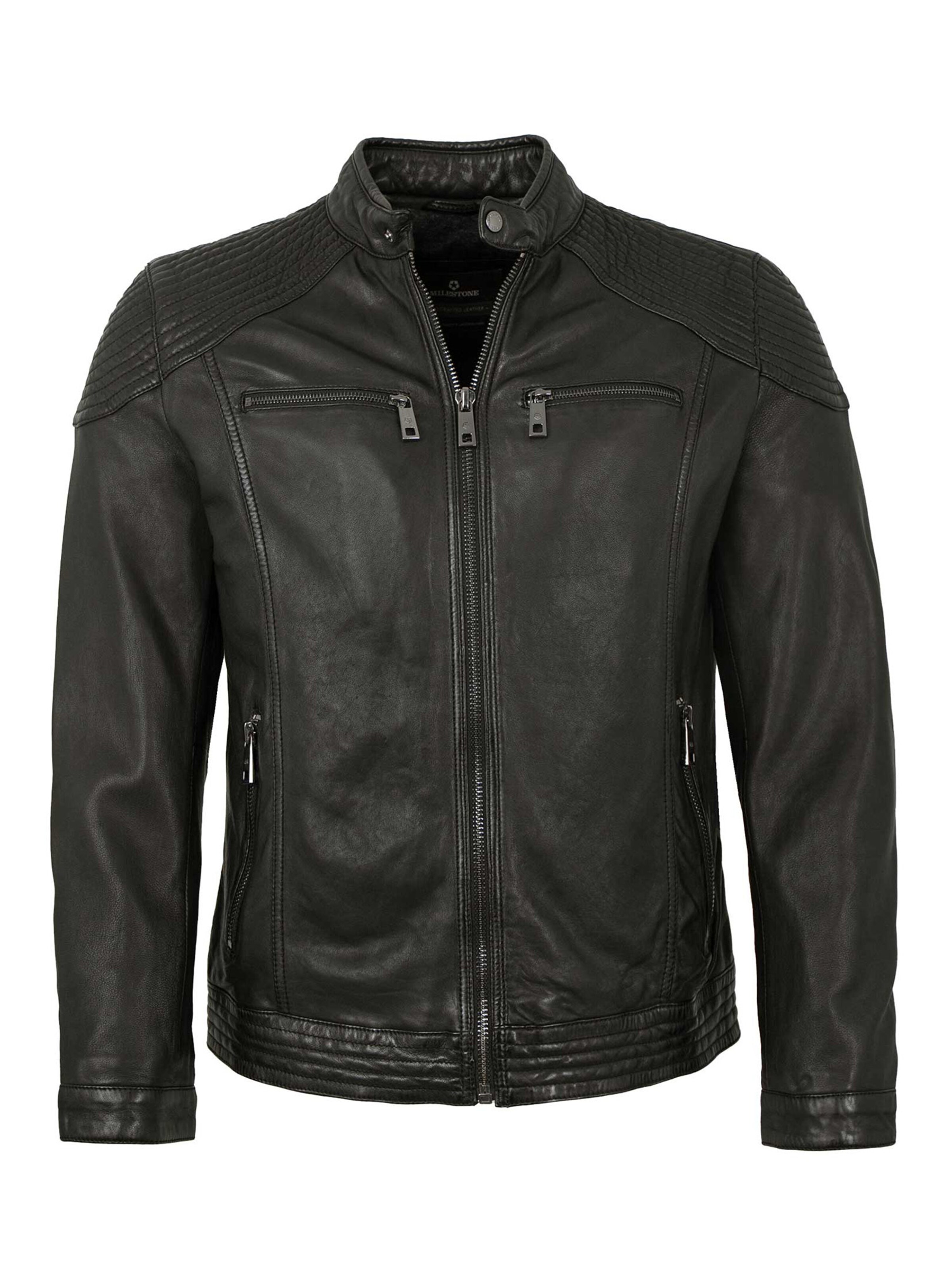 MILESTONE Between-season jacket 'MSParker' in Black: front