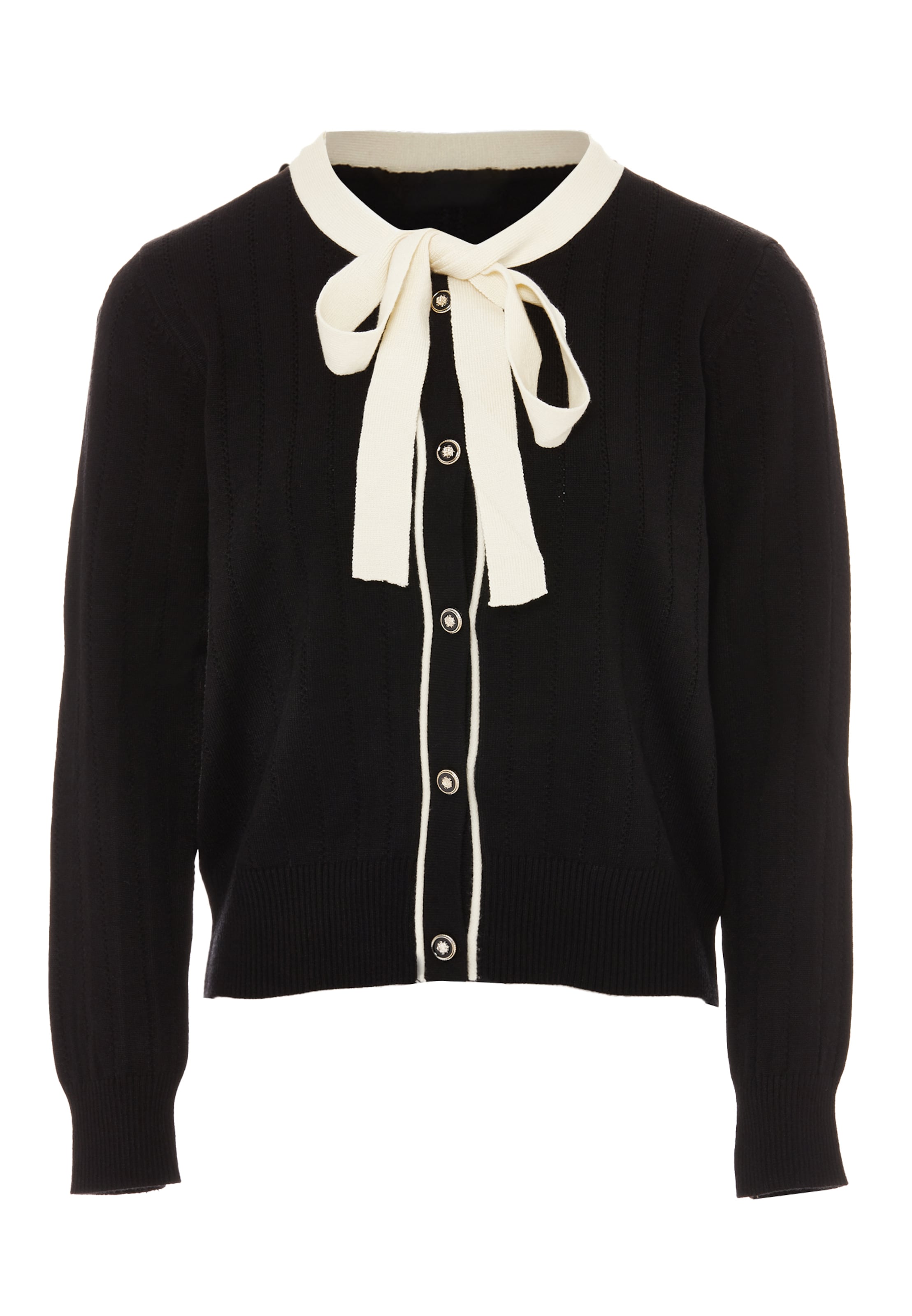 NAEMI Strickjacke in Schwarz: Vorderseite