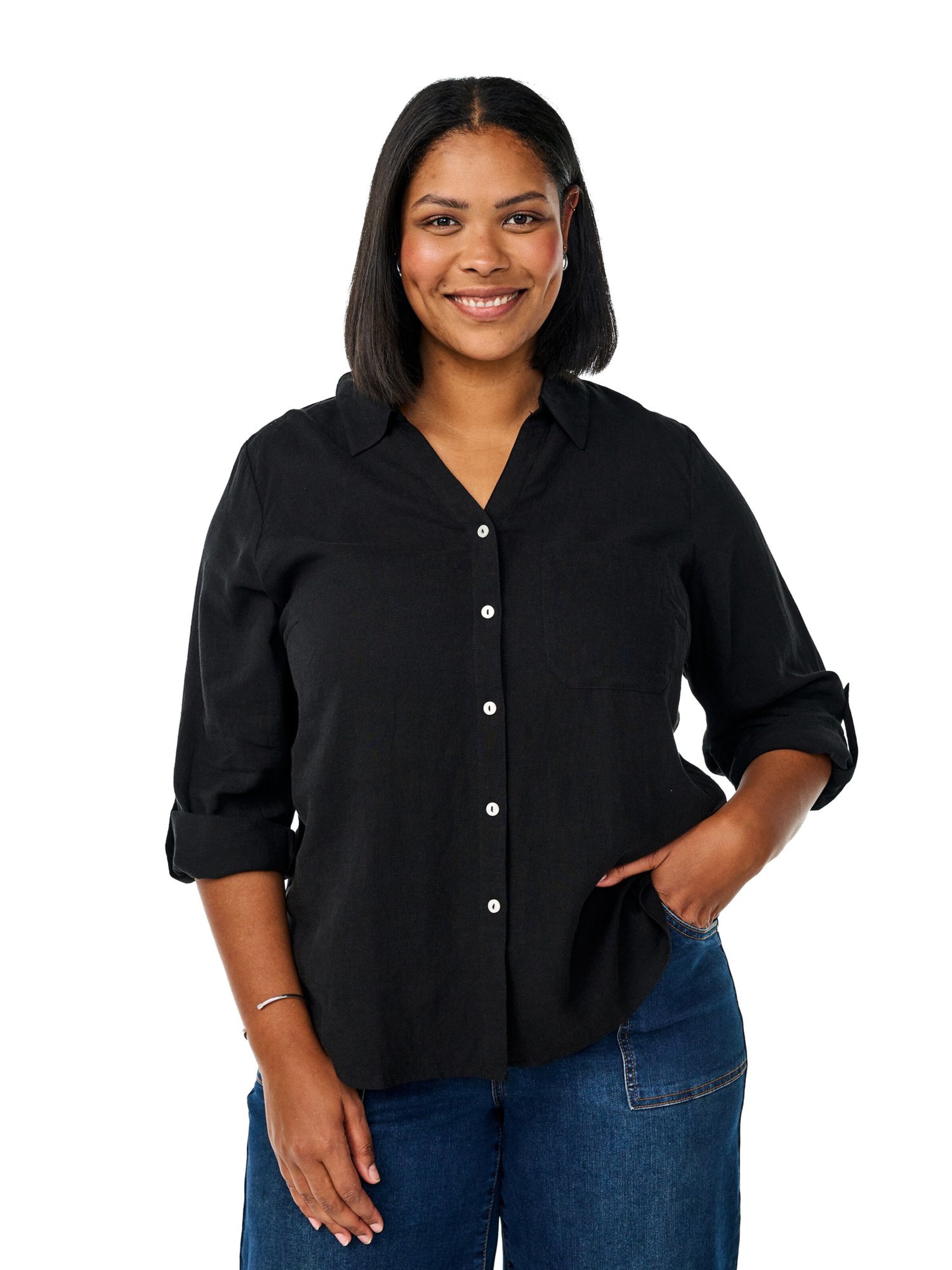 Zizzi Blouse 'Vlina' in Black