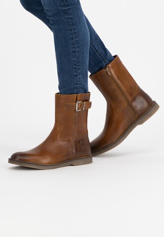 Travelin Boots 'Lannion' in Bruin: voorkant