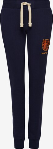 Superdry Tapered Pants 'Vintage Collegiate' in Blue: front