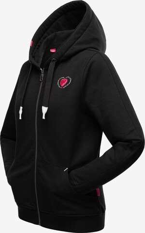 NAVAHOO Zip-Up Hoodie 'Cremetörtchen' in Black