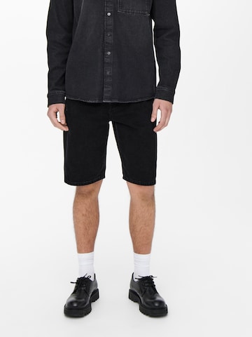 Only & Sons Regular Shorts 'Avi' in Schwarz: predná strana