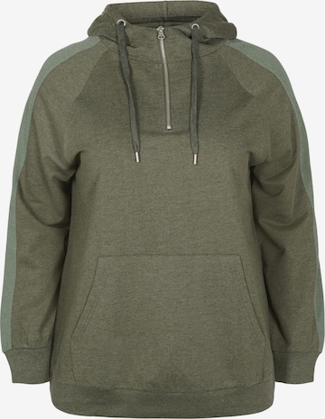 Active by Zizzi Sportief sweatshirt 'CADEMI' in Groen: voorkant