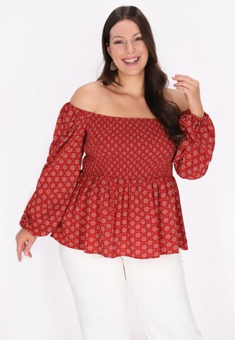 Usha Blouse in Rood: voorkant