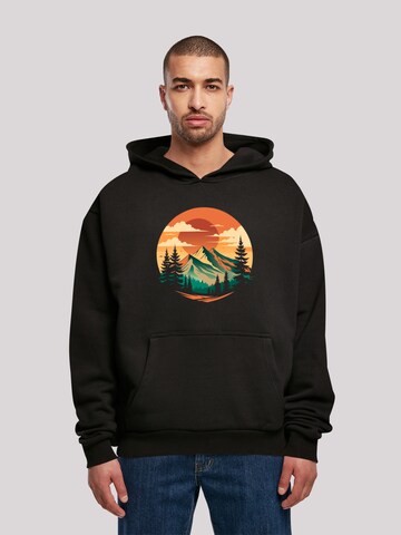 F4NT4STIC Sweatshirt 'Sonnenuntergang Berglandschaft' in Black: front