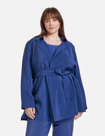 SAMOON Between-season jacket in Blue: front