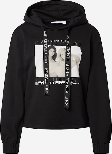 KENDALL + KYLIE Sweat-shirt 'K&K ACTIVE PHOTO HOODIE' en gris / noir / blanc, Vue avec produit