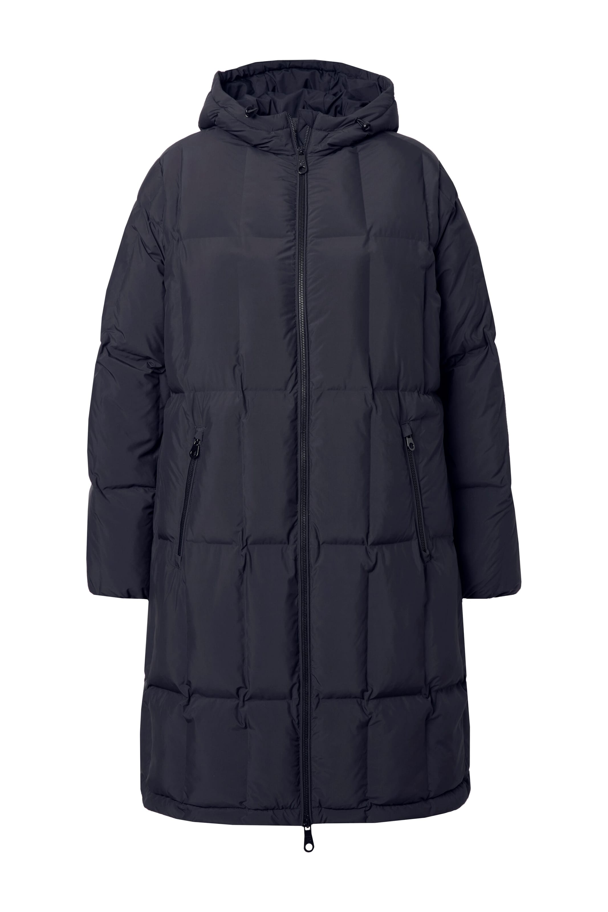 Ulla Popken Wintermantel in Zwart: voorkant