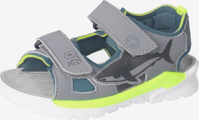 RICOSTA Chaussures ouvertes 'DIVE' en gris / vert fluo, Vue avec produit