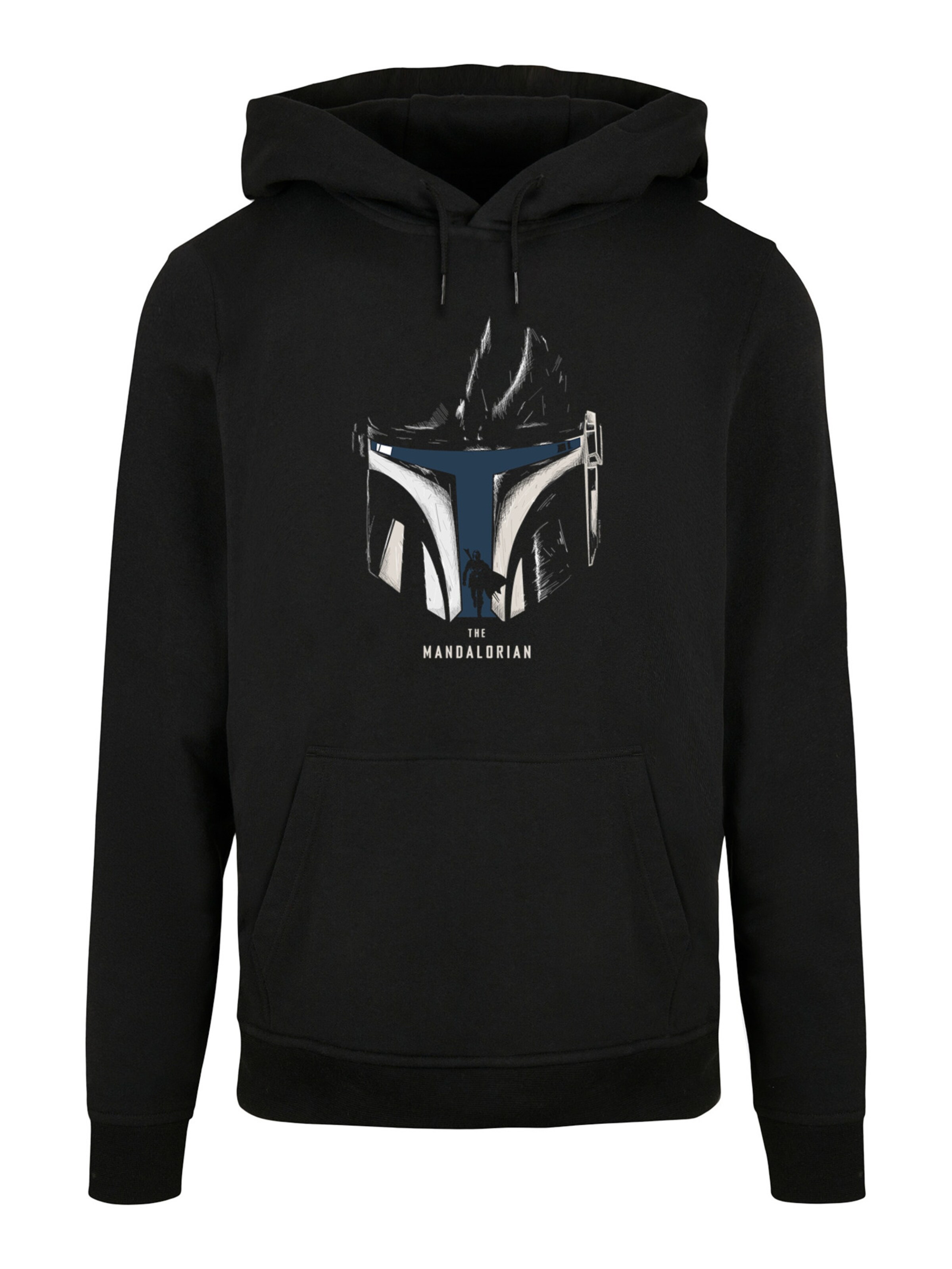 F4NT4STIC Sweatshirt 'Star Wars The Mandalorian Helmet Silhouette' in Zwart: voorkant