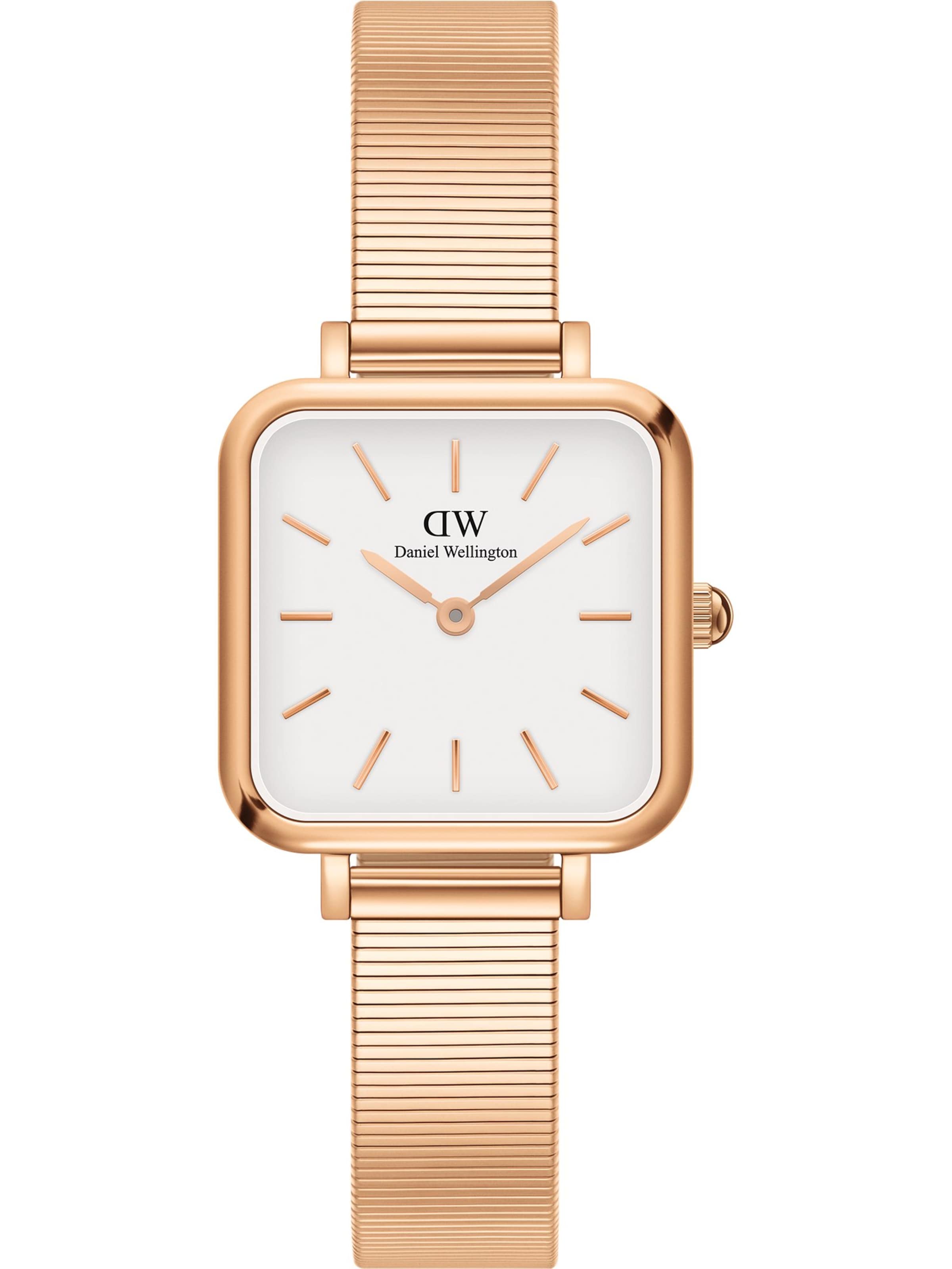 Daniel Wellington Analoguhr 'Quadro Studio RG White' in Gold: Vorderseite