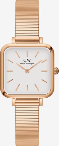 Daniel Wellington Analógové hodinky 'Quadro Studio RG White' - Zlatá: predná strana