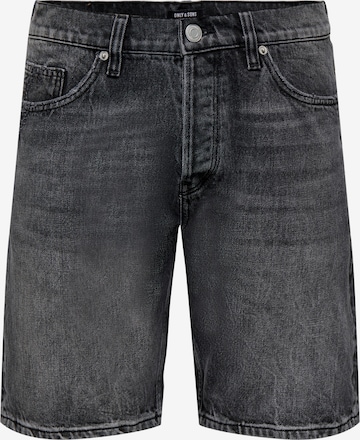 Only & Sons Regular Jeans in Zwart: voorkant