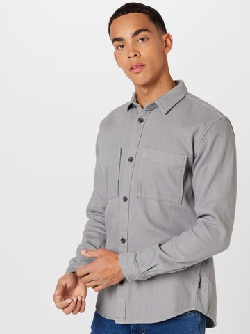 TOM TAILOR DENIM Regular Fit Skjorte i grå: forside