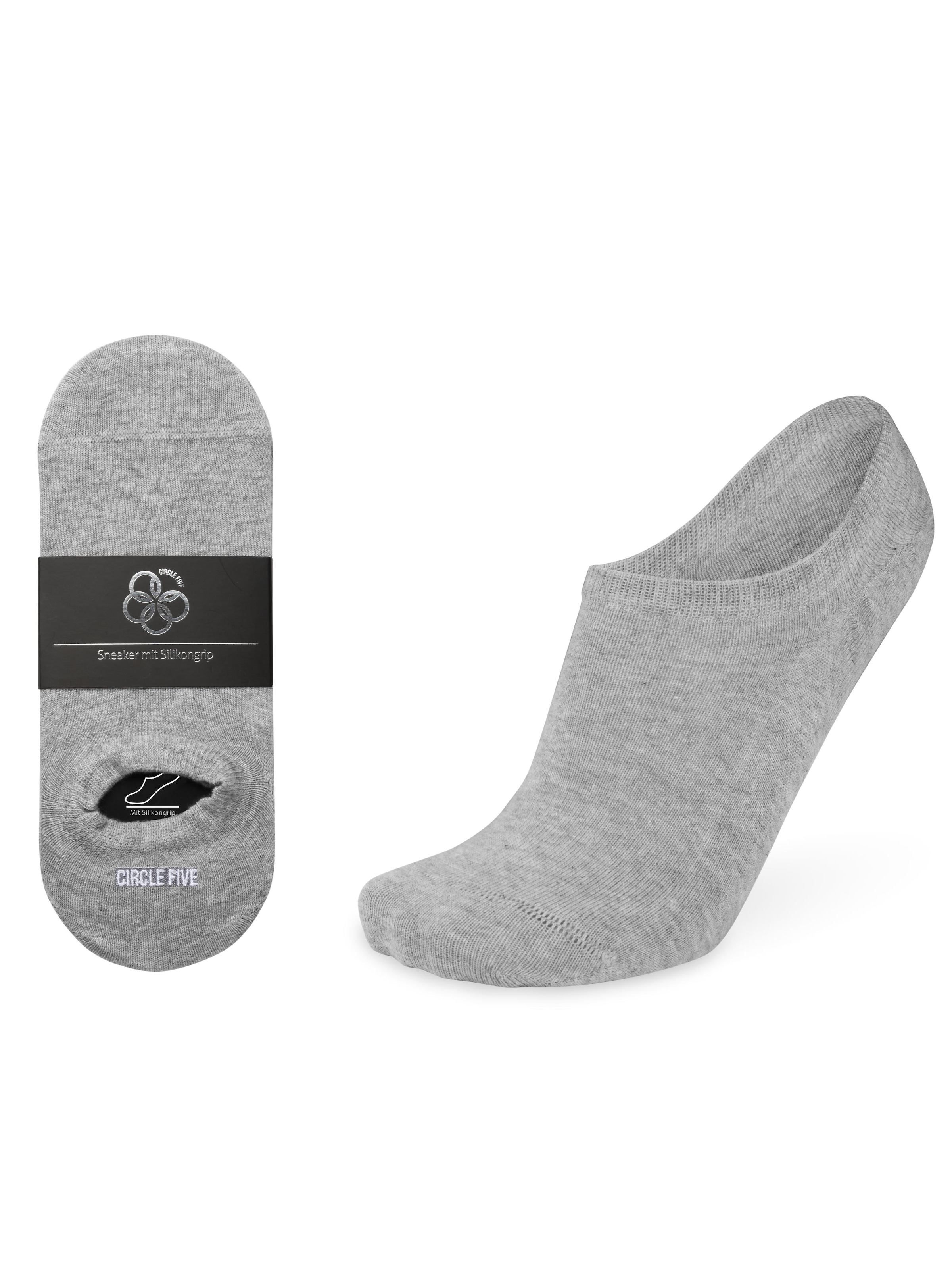 Circle Five Ankle Socks '6 Paar Füßlinge Silikongrip ohne verrutschen' in Grey: front
