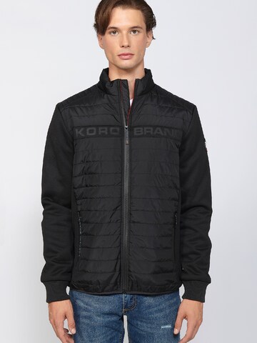 KOROSHI Between-season jacket in Black: front